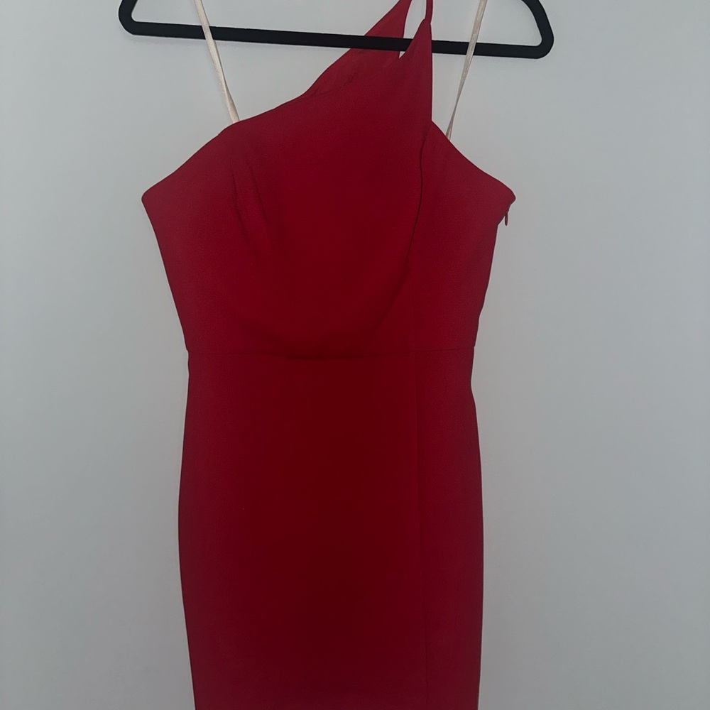 BCBGeneration Red Asymmetrical One-Shoulder Cocktail Dress